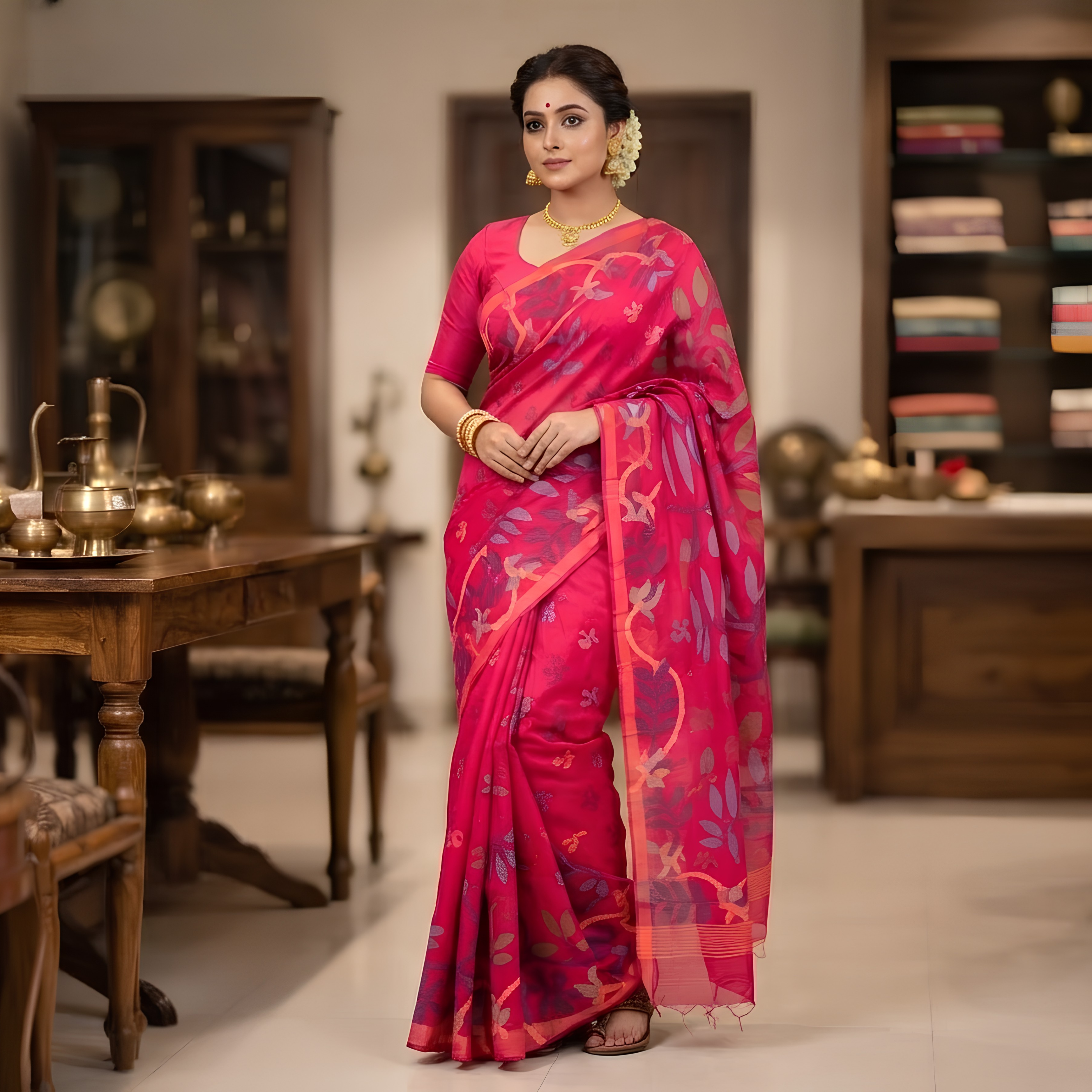 দেখলেই প্রেমে পড়বেন এই কটন শাড়ির!